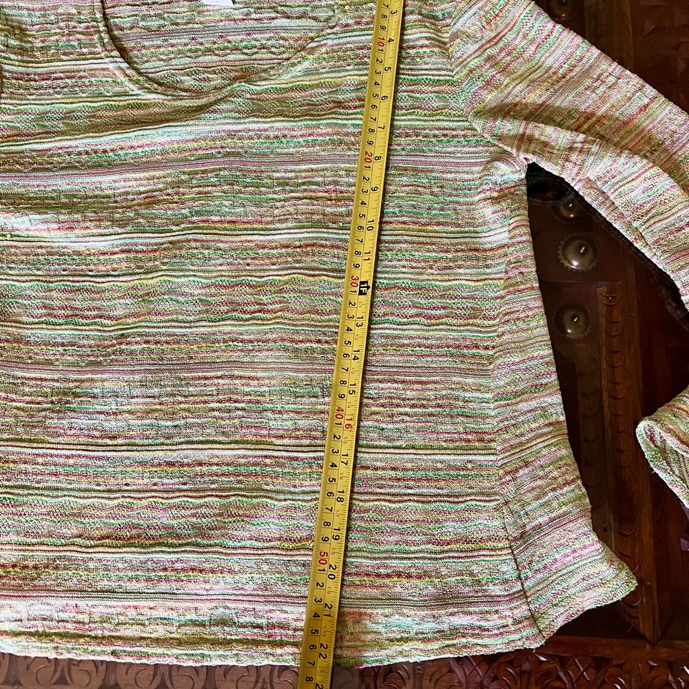 Boho Green Pink Bell Sleeve Women's Blouse - Picture 10 of 14